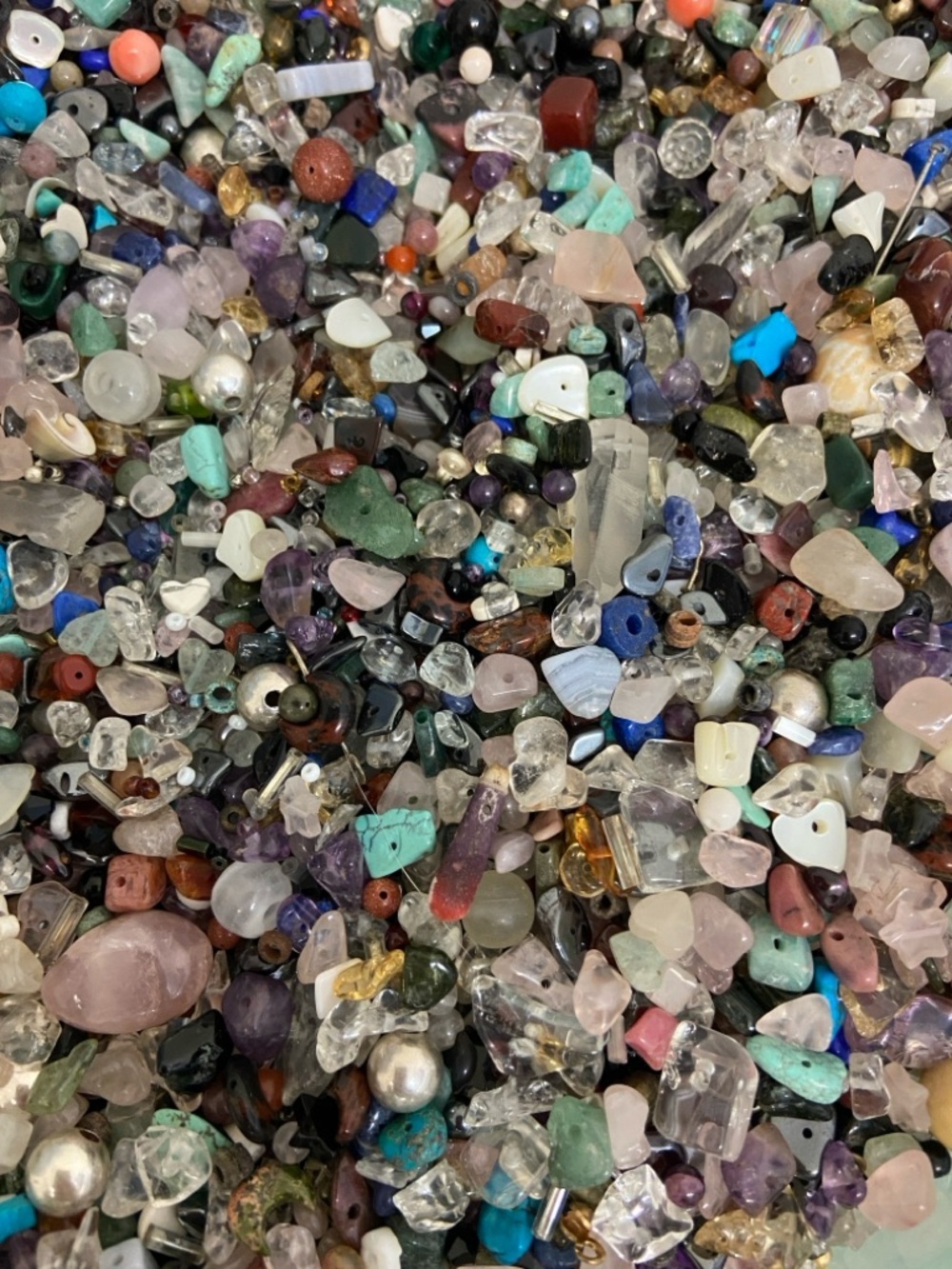 6+ pounds of Mixed Natural Stones & Crystal Chips Gem & Beads Jewelry Making
